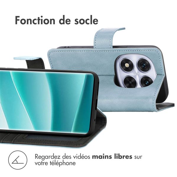 imoshion Étui de télephone portefeuille de luxe Xiaomi Redmi Note 14 Pro Plus (5G) - Bleu clair