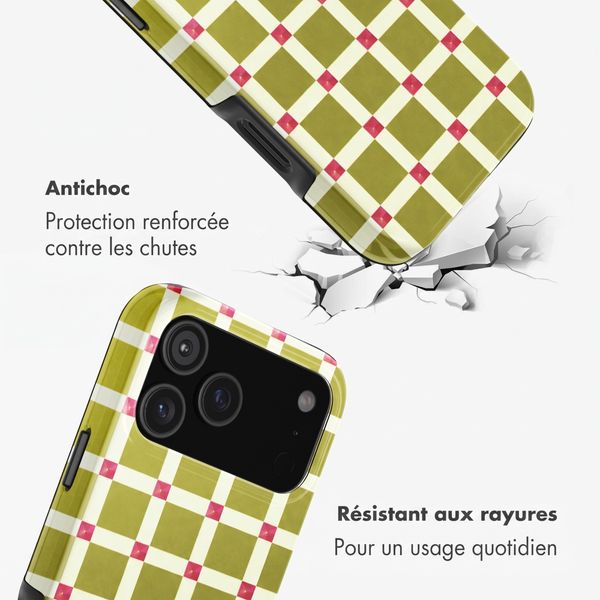 Selencia Coque arrière Vivid avec MagSafe Apple iPhone 18 Pro Max / 17 Pro Max - Check This Olive