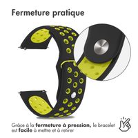 imoshion Bracelet sport en silicone  - Connexion universelle 20 mm - Black & Neon Yellow