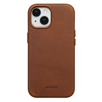 Accezz Coque MagSafe en cuir vintage Apple iPhone 15 - Tabacco Cognac