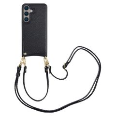 Selencia Coque de télephone Nova avec cordon et porte-cartes Samsung Galaxy S24 - Noir