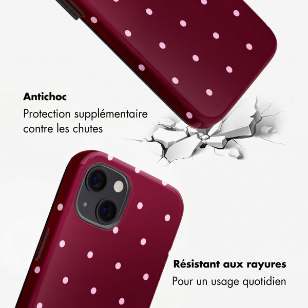 Selencia Coque arrière Vivid Apple iPhone 13 Pro - Happy Dots Burgundy