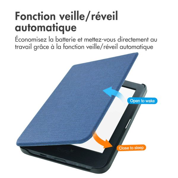 imoshion Étui de liseuse portefeuille Canvas Tolino Page 2 - Bleu foncé