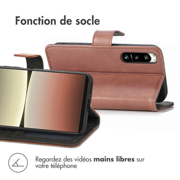 imoshion Étui de télephone portefeuille de luxe Sony Xperia 5 IV - Marron