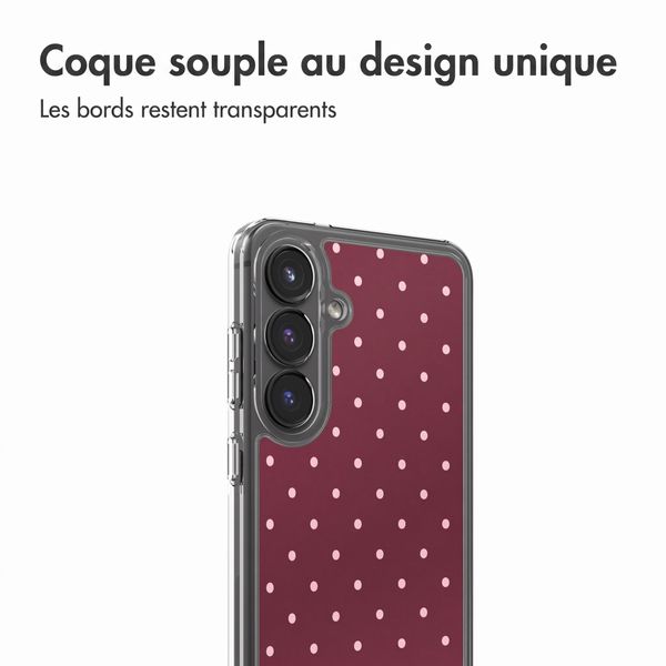 imoshion Coque Design Samsung Galaxy S25 - Polka Dot Bordeaux