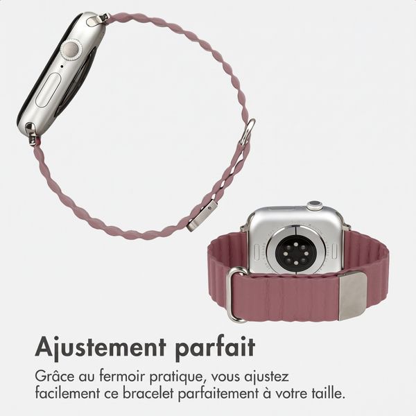 imoshion Bracelet magnétique en cuir synthétique Apple Watch | 38/40/41/42 mm - Rose