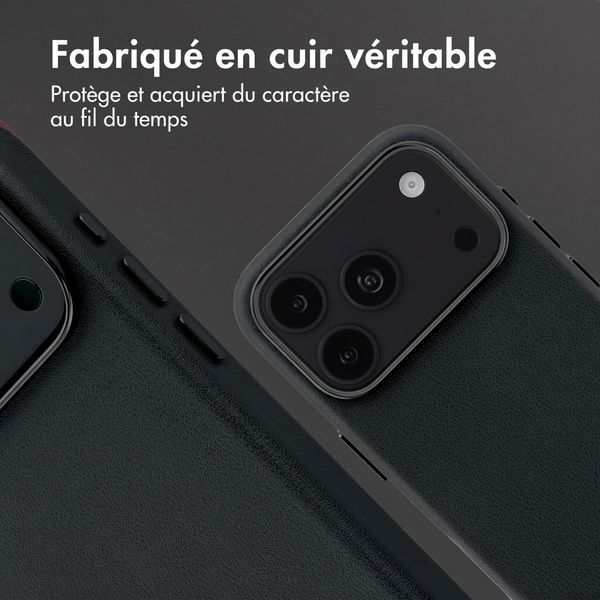 Accezz Coque arrière en cuir avec MagSafe Apple iPhone 18 Pro Max / 17 Pro Max - Onyx Black