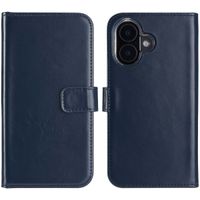 Selencia Étui portefeuille en cuir véritable Apple iPhone 16 Plus - Bleu