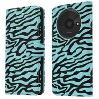 imoshion Étui de télephone portefeuille Design Xiaomi Redmi A3 - Black Blue Stripes