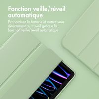 Accezz Coque tablette portefeuille Smart Silicone Apple iPad Air 11 pouces (2026) M4 / (2025) M3 / (2024) M2 / Air 5 (2022) / Air 4 (2020) - Vert clair