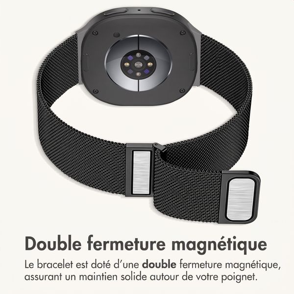imoshion Bracelet magnétique milanais Samsung Galaxy Watch 9 (40/44mm) / Watch 8 (40/44mm) / Classic (46mm) - Noir