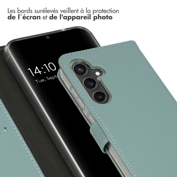 Selencia Étui portefeuille en cuir véritable Samsung Galaxy S23 FE - Air Blue
