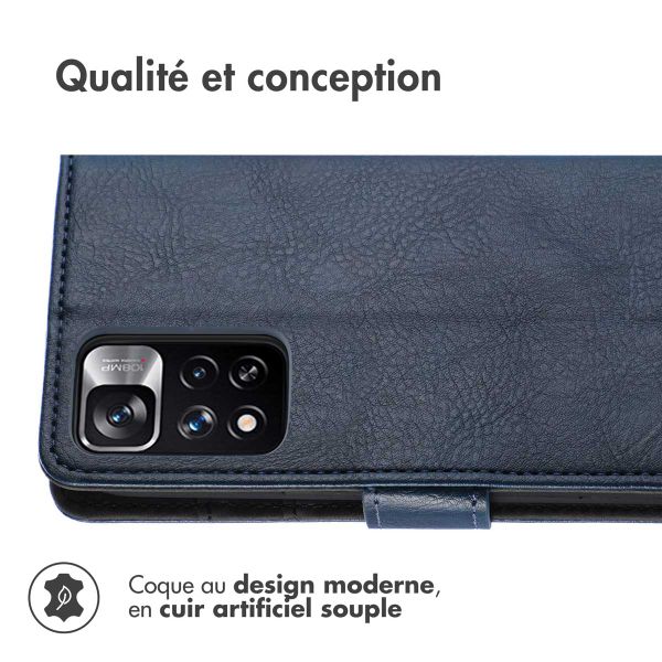 imoshion Étui de télephone portefeuille de luxe Xiaomi Redmi Note 11 Pro - Bleu foncé