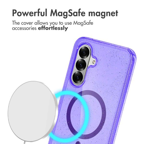 imoshion Coque Pailletée avec MagSafe Samsung Galaxy A56 - Paillettes Violet