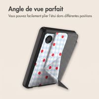 imoshion Étui de liseuse portefeuille design Pliable Kobo Clara Colour / BW - Cherry Check