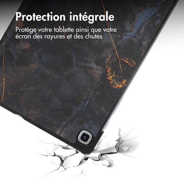 imoshion Coque tablette Design Trifold Samsung Galaxy Tab S6 Lite (2020/2022/2024)  - Black Marble