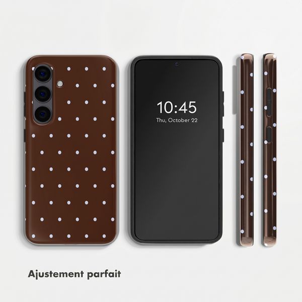 Selencia Coque arrière Vivid Samsung Galaxy S24 - Happy Dots Chocolate