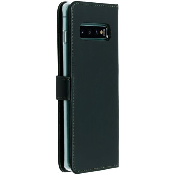 Selencia Étui portefeuille en cuir véritable Samsung Galaxy S10 Plus - Vert