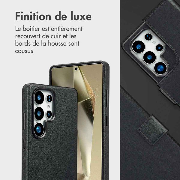 Accezz Étui de télephone portefeuille en cuir 2-en-1 avec MagSafe Samsung Galaxy S25 Ultra - Onyx Black