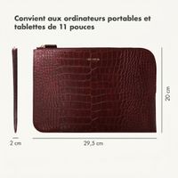 Selencia Pochette ordinateur Croco 11 pouces - Burgundy