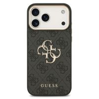 Guess Coque 4G Metal Logo Backcover Apple iPhone 17 Pro - Gold Edge - Black