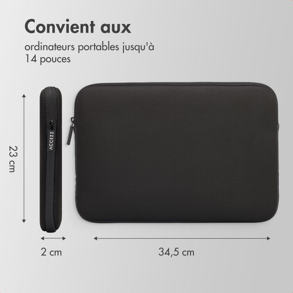Accezz Pochette ordinateur 13-14 pouces - Noir