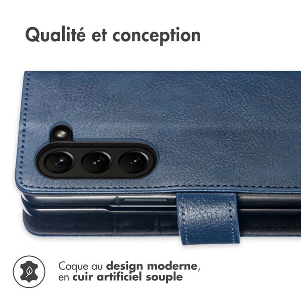 imoshion Étui de télephone portefeuille de luxe Samsung Galaxy Z Fold 5 - Bleu foncé