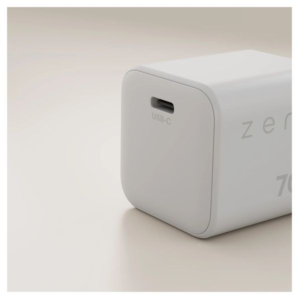 Zens Chargeur compact USB-C 70W - Adaptateur secteur - Blanc