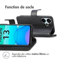imoshion Étui de télephone portefeuille de luxe Xiaomi Redmi 13 4G - Noir