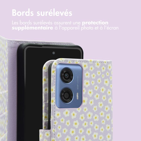 imoshion Étui de télephone portefeuille Design Motorola Moto G04 / G24 - White Daisy