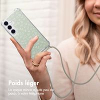 imoshion Coque Design avec cordon Samsung Galaxy S25 - Smoke Green Flowers