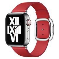Apple Bracelet Leather Band Modern Buckle Apple Watch | 38/40/41/42 mm - Taille S - Scarlet Red