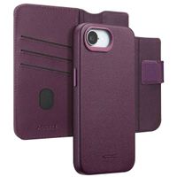 Accezz Étui de télephone portefeuille en cuir 2-en-1 avec MagSafe Apple iPhone 17e / 16e - Heath Purple