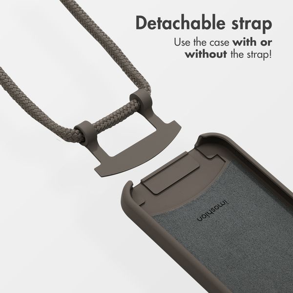 imoshion Coque arrière Color avec cordon amovible et MagSafe Apple iPhone 12 (Pro) - Black Coffee