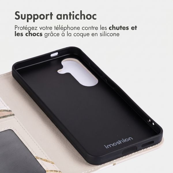 imoshion Étui de télephone portefeuille Design Samsung Galaxy S25 - Beige Graphic