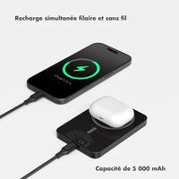 Selencia Powerbank Vivid 5 000 mAh - MagSafe et Qi - Black / Check This Burgundy