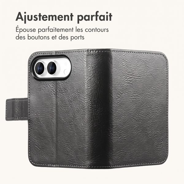 imoshion Étui de télephone portefeuille de luxe Apple iPhone Duo - Noir