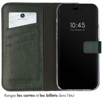 Selencia Étui portefeuille en cuir véritable Apple iPhone 14 Pro - Vert