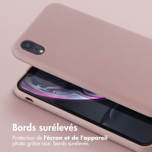 Selencia Coque silicone avec cordon amovible Apple iPhone Xr - Sand Pink
