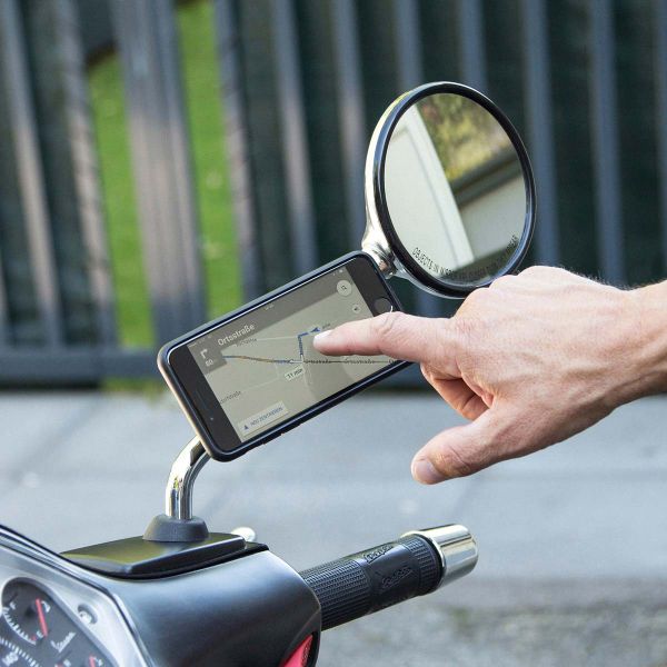 SP Connect Support de téléphone Mirror Mount SPC+ pour scooter / moto - Fixation sur rétroviseur - Noir
