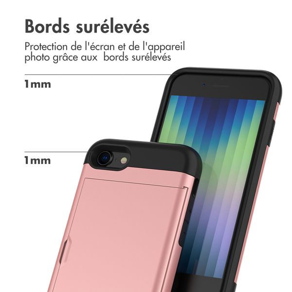 imoshion Coque arrière avec porte-cartes Apple iPhone SE (2022 / 2020) / 8 / 7 - Rose Doré