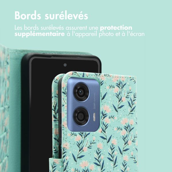 imoshion Étui de télephone portefeuille Design Motorola Moto G04 / G24 - Blue Flowers