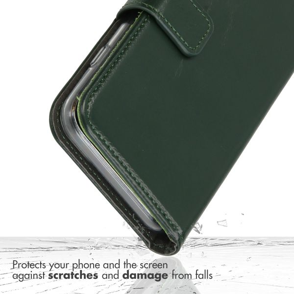 Selencia Étui portefeuille en cuir véritable Apple iPhone 13 Mini - Vert