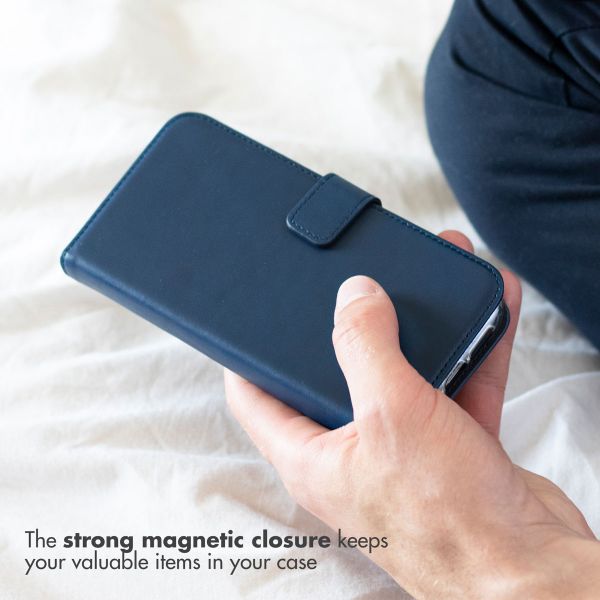 Selencia Étui portefeuille en cuir véritable Apple iPhone 11 - Bleu