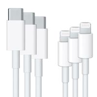 Apple Lot de 3 câbles USB-C vers Lightning dans leur emballage d'origine - Apple « d'occasion » - 1 mètre - Blanc