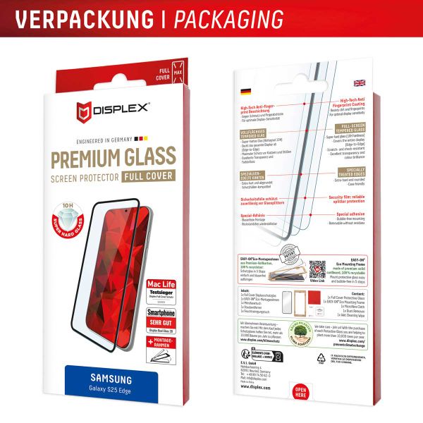 Displex Protection d'écran en verre trempé Real Glass Samsung Galaxy S25 Edge