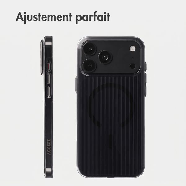 Accezz Coque arrière Lite avec MagSafe | Fluted | Apple iPhone 18 Pro / 17 Pro - Noir