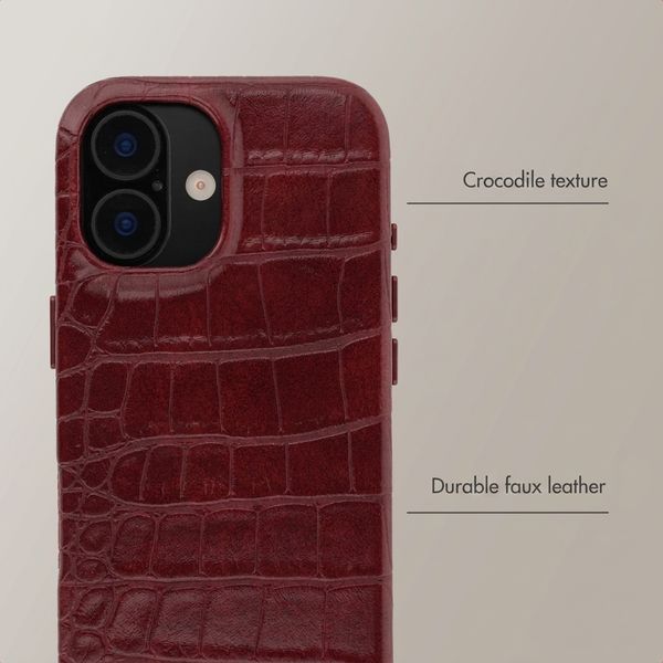 Selencia Coque arrière Croco avec MagSafe Apple iPhone 16 - Burgundy