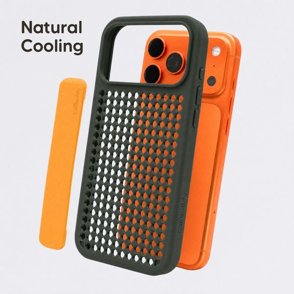 Callbuddy Coque avec strap Apple iPhone 17 Pro Max - Camo Orange