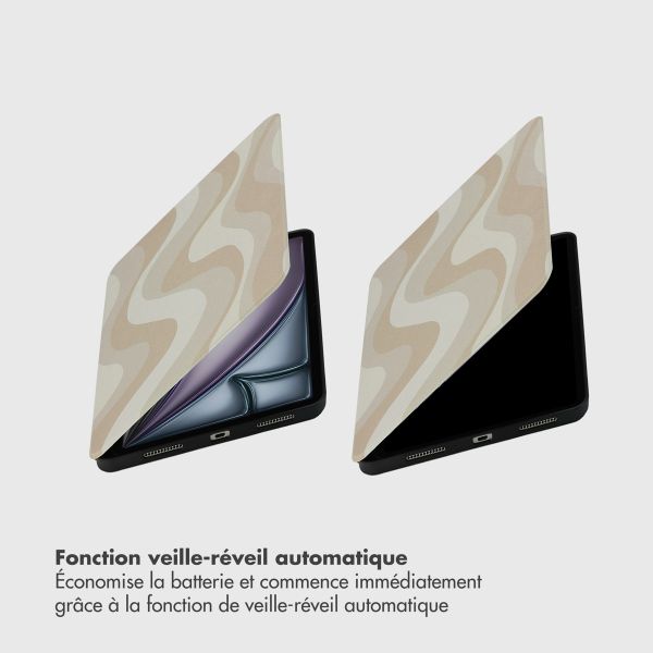 Selencia Coque tablette Vivid Apple iPad Air 11 pouces (2026) M4 / (2025) M3 / (2024) M2 / Air 5 (2022) / Air 4 (2020) - Desert Waves Beige